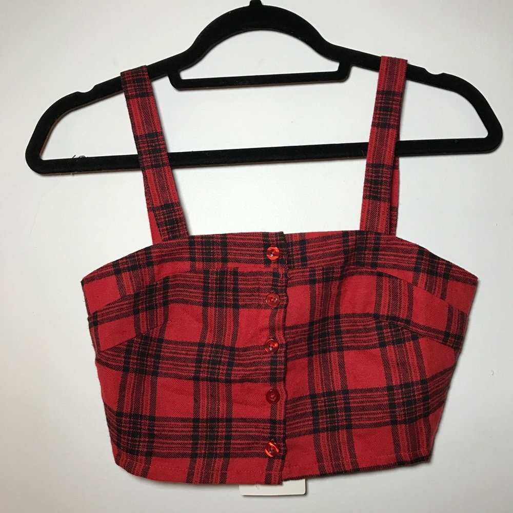 Plaid crop bra.